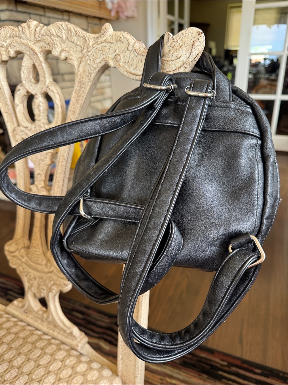 Massimo Black Faux Leather Women's Backpack